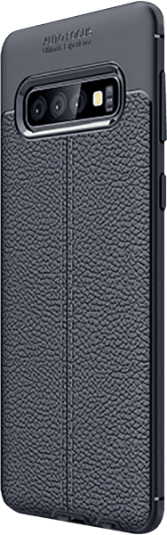 Samsung Galaxy S10 (SM-G973) szilikon tok varrás mintás sötétkék