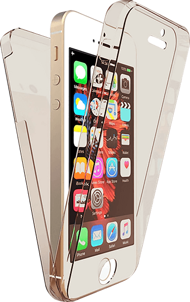 Apple iPhone SE (2016) kemény hátlap szilikon előlap 360° védelem füstszínű