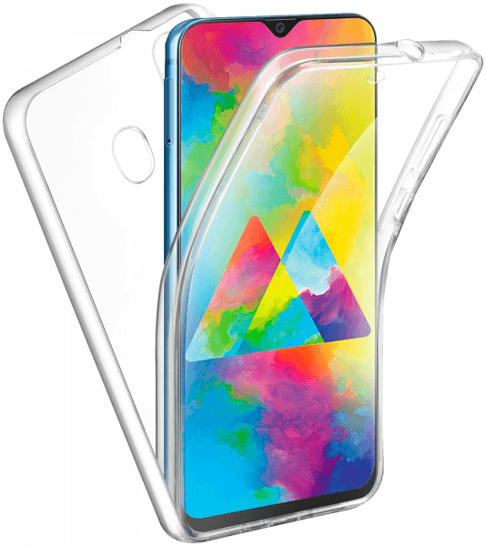 Samsung Galaxy M20 (SM-M205) kemény hátlap szilikon előlap 360 ° védelem átlátszó