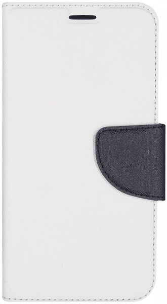 LG G5 Titan (H850) oldalra nyíló flipes bőrtok textil hatás fehér