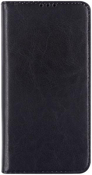 Samsung Galaxy M20 (SM-M205) oldalra nyíló flipes bőrtok valódi bőr fekete