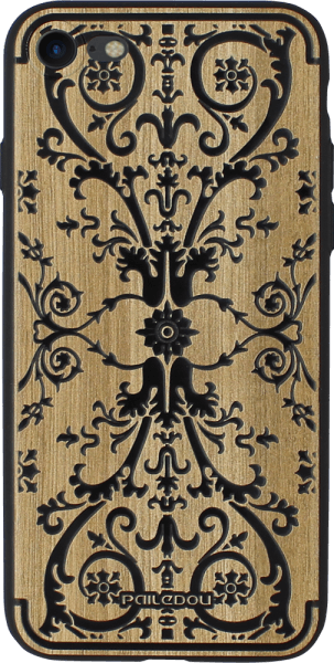 Apple iPhone 8 kemény hátlap fa mintás fekete mintázattal