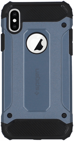 Apple iPhone XS ütésálló tok gyári SGP logó kihagyós légpárnás sarkas, hibrid Forcell Armor sötétkék