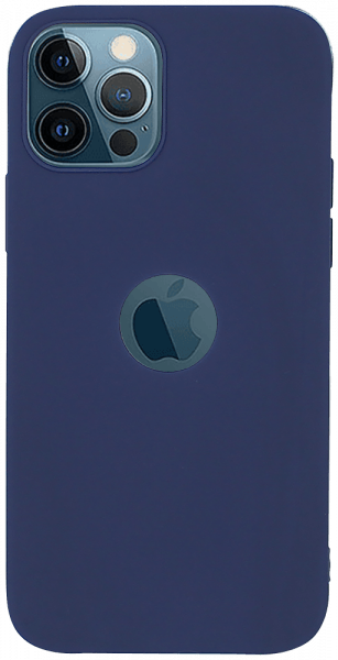 Apple iPhone 12 Pro szilikon tok logó kihagyós sötétkék
