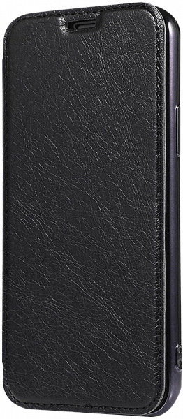 Samsung Galaxy S20 Ultra (SM-G988B) oldalra nyíló flipes bőrtok átlátszó szilikon hátlap, fémhatású keret fekete