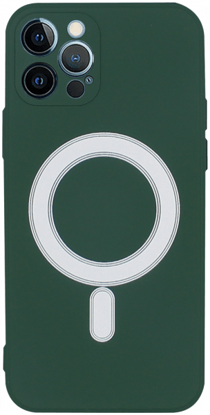 Apple iPhone 12 Pro szilikon tok gyári MagSafe sötétzöld