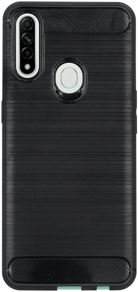 Oppo A31 ütésálló szilikon tok szálcsiszolt-karbon minta légpárnás sarok fekete