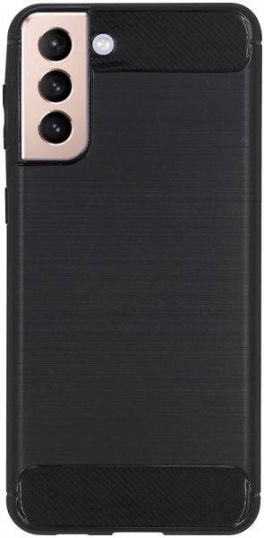 Samsung Galaxy S21 Plus 5G (SM-G996B) ütésálló szilikon tok szálcsiszolt-karbon minta légpárnás sarok fekete