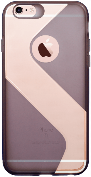 Apple iPhone 6S szilikon tok logó kihagyós S-CASE átlátszó füstszínű