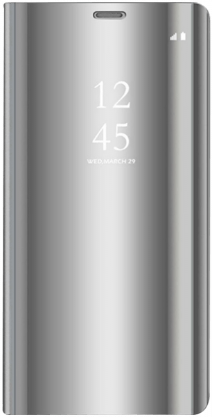 Samsung Galaxy J5 2016 (J510) oldalra nyíló flipes bőrtok Smart Clear View ezüst