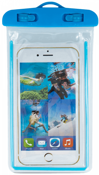 Samsung Galaxy J7 2018 (J740) vízálló tok univerzális fluoreszkáló kék