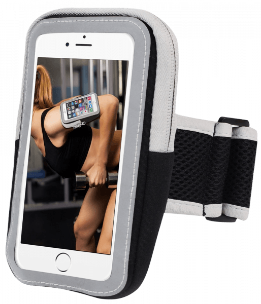 Apple iPhone X sport tok univerzális, karra rögzíthető cipzáros fekete