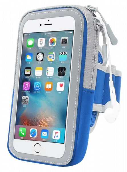 Apple iPhone 12 Mini sport tok univerzális, karra rögzíthető cipzáros kék