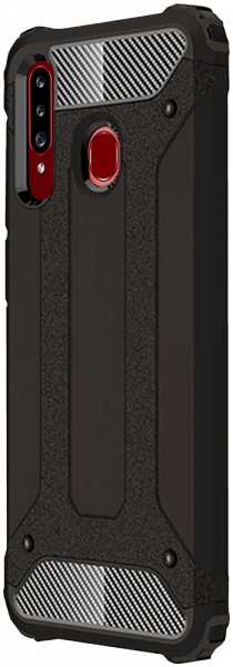 Samsung Galaxy A20s (SM-A207F) ütésálló tok légpárnás sarkas, hibrid Forcell Armor fekete