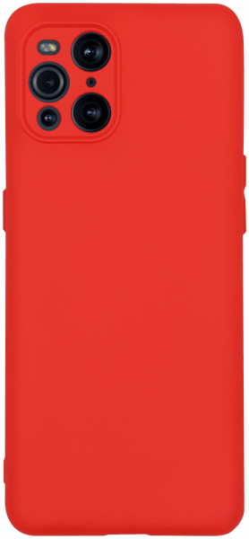 Oppo Find X3 Pro szilikon tok kameravédővel matt piros