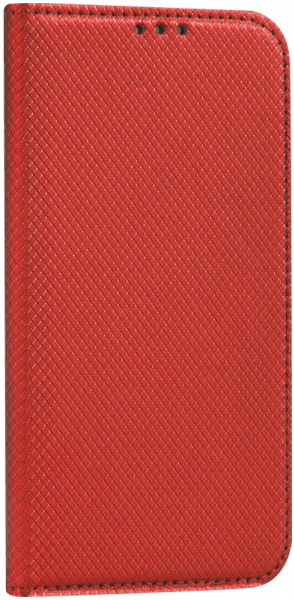 Huawei Y7 2019 oldalra nyíló flipes bőrtok rombusz mintás piros