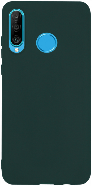 Huawei P30 Lite szilikon tok matt sötétzöld