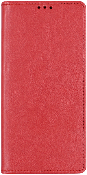 Xiaomi Mi 10T Lite 5G oldalra nyíló flipes bőrtok valódi bőr piros