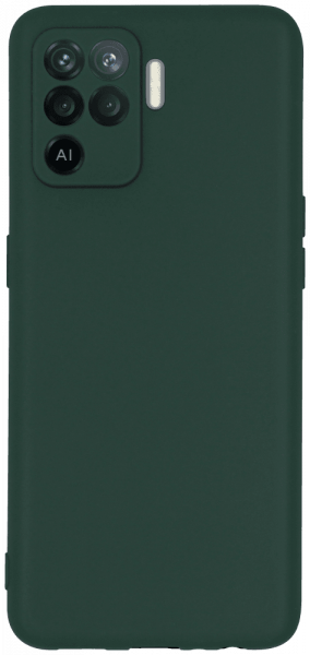 Oppo Reno5 F szilikon tok kameravédővel matt sötétzöld