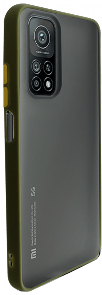 Xiaomi Mi 10T 5G kemény hátlap Vennus Button Bumper olivazöld