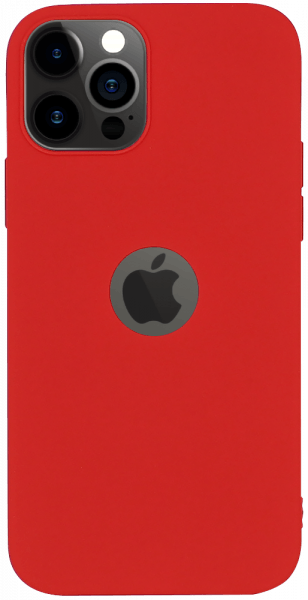 Apple iPhone 12 Pro szilikon tok logó kihagyós piros
