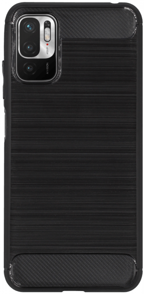 Xiaomi Redmi Note 10T 5G ütésálló szilikon tok szálcsiszolt-karbon minta légpárnás sarok fekete