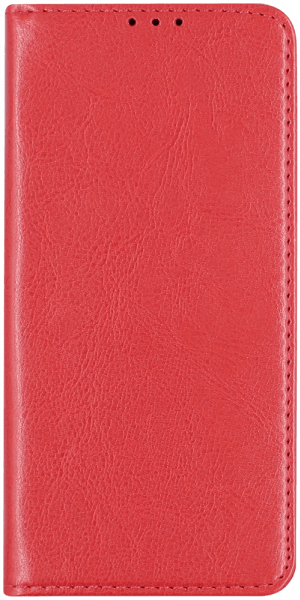 Xiaomi Redmi 9AT oldalra nyíló flipes bőrtok valódi bőr piros