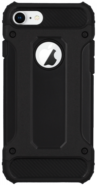 Apple iPhone 8 ütésálló tok légpárnás sarkas, hibrid Forcell Armor logó kihagyós fekete