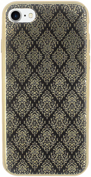 Apple iPhone 8 szilikon tok rombusz mintás arany rajzokkal