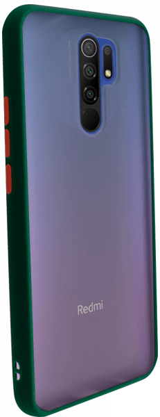 Xiaomi Redmi 9 kemény hátlap Vennus Button Bumper sötétzöld