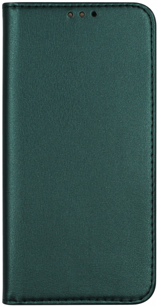 LG K22 oldalra nyíló flipes bőrtok asztali tartó funkciós sötétzöld