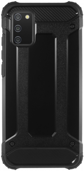Samsung Galaxy A02s (SM-A025) ütésálló tok légpárnás sarkas, hibrid Forcell Armor fekete