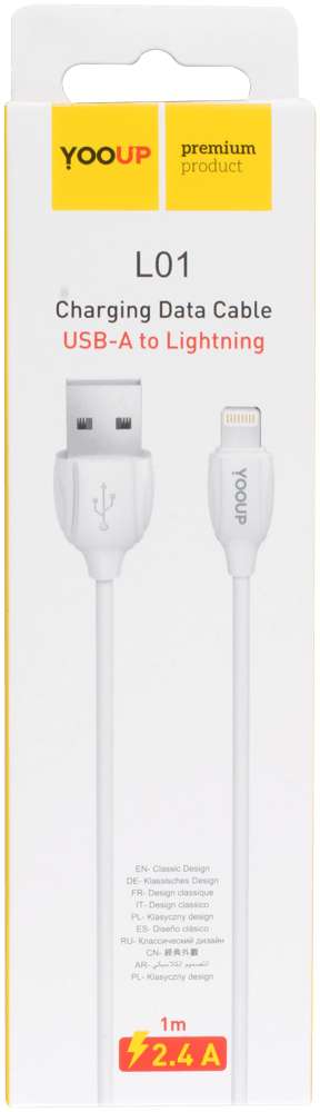 Apple iPhone 6 Plus adatkábel Prémium Lightning USB fehér