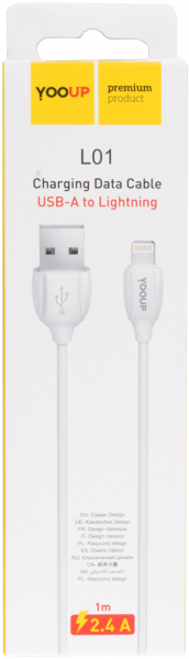 Apple iPhone 13 Pro Max adatkábel Prémium Lightning USB fehér
