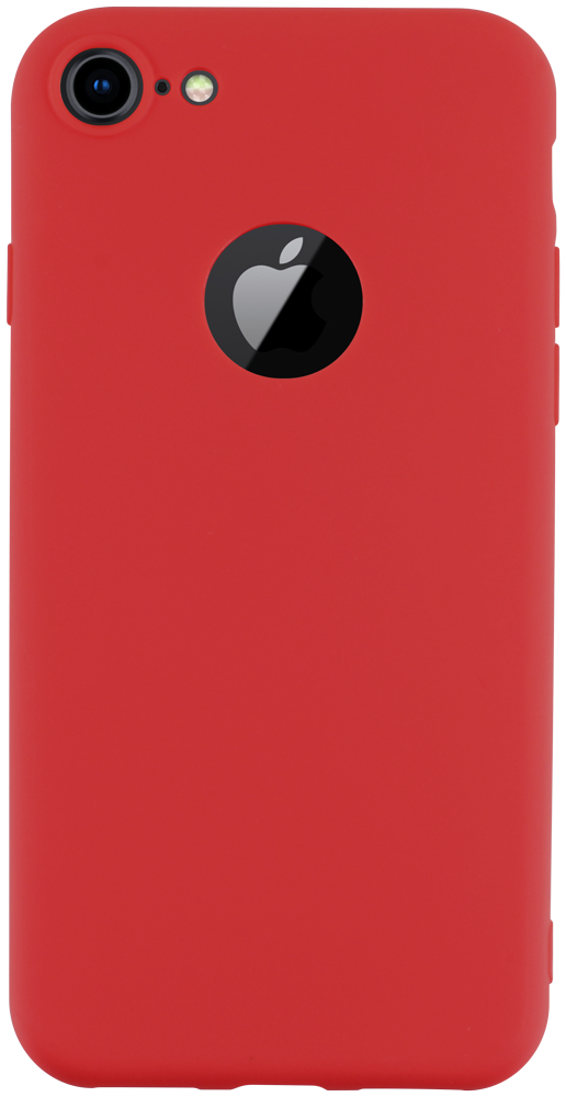 Apple iPhone 7 szilikon tok logó kihagyós kameravédővel piros