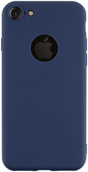 Apple iPhone 8 szilikon tok logó kihagyós sötétkék