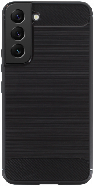 Samsung Galaxy S22 5G (SM-S901B) ütésálló szilikon tok szálcsiszolt-karbon minta légpárnás sarok fekete