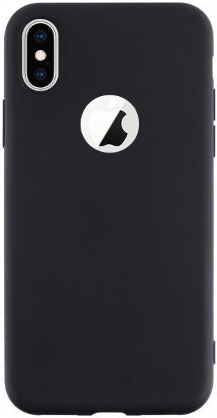 Apple iPhone X szilikon tok logó kihagyós fekete