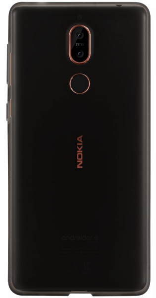 Nokia 7 szilikon tok matt-fényes keret füstszínű