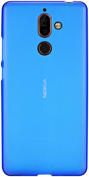 Nokia 7 Plus szilikon tok matt-fényes keret kék