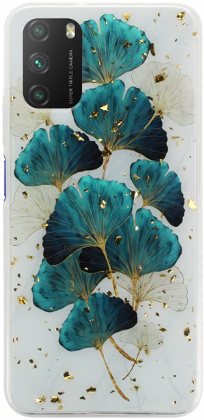 Xiaomi Poco M3 kemény hátlap Gold Glam Leaves