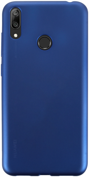 Huawei Y7 2019 szilikon tok fényes sötétkék