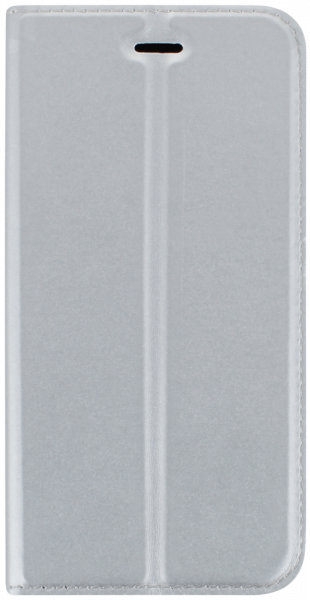 Apple iPhone 7 oldalra nyíló flipes bőrtok elől-hátul mágneses ezüst