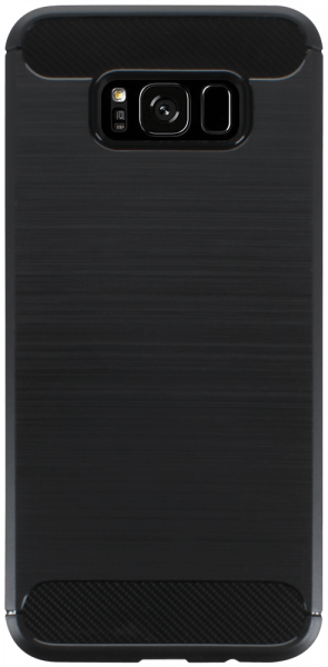 Samsung Galaxy S8 Plus (G955) ütésálló szilikon tok szálcsiszolt-karbon minta légpárnás sarok fekete