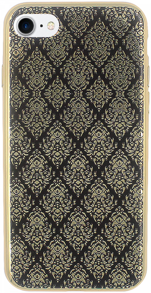 Apple iPhone SE (2022) szilikon tok rombusz mintás arany rajzokkal