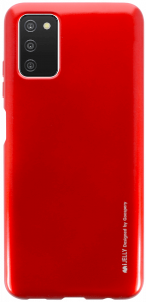 Samsung Galaxy A03s (SM-A037F) szilikon tok gyári MERCURYCASE fémhatású piros