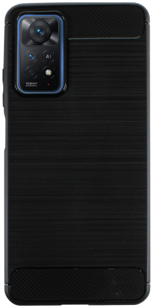 Xiaomi Redmi Note 11 Pro 5G ütésálló szilikon tok szálcsiszolt-karbon minta légpárnás sarok fekete