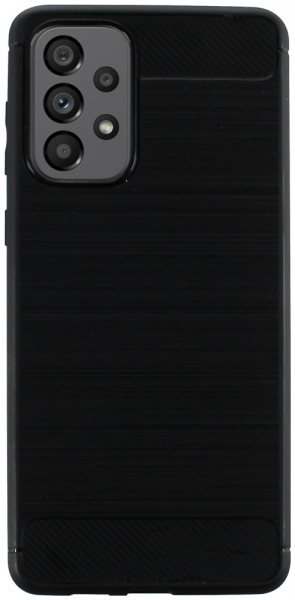Samsung Galaxy A73 5G (SM-A736B) ütésálló szilikon tok szálcsiszolt-karbon minta légpárnás sarok fekete