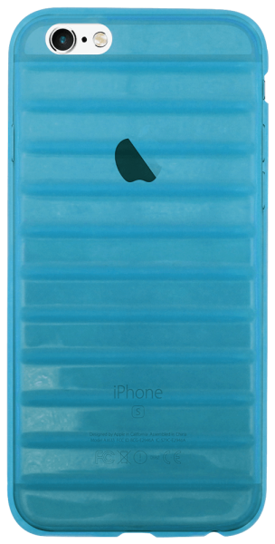Apple iPhone 6 szilikon tok vízszintes barázdákkal világoskék