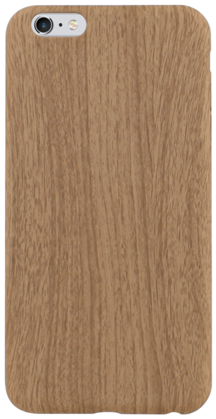 Apple iPhone 6S Plus szilikon tok fa mintás világosbarna